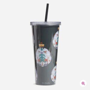 Vera Bradley Travel Tumbler 24oz Merry Mischief Ornaments NWT